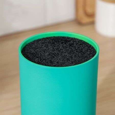NEW knives stand, 22 × 11 cm, with filler, Soft-Touch coating, green color-1