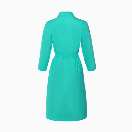 Women's waffle robe and I am 3/4 sleeve, size 46-48, turquoise, 100% cotton, 200g/m2-8