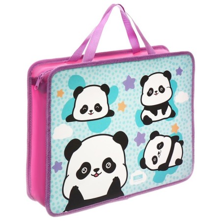 Folder with A4 handles, 330 x 260 x 75 mm, plastic, pens, Calligrata "Pandochki"-1