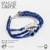Bracelet-re-cooker "Talisman protection" feather, blue color with black silver