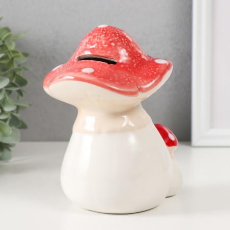 Piggy bank Ceramics "Two fly agaric" 12x9x15.5 cm-3