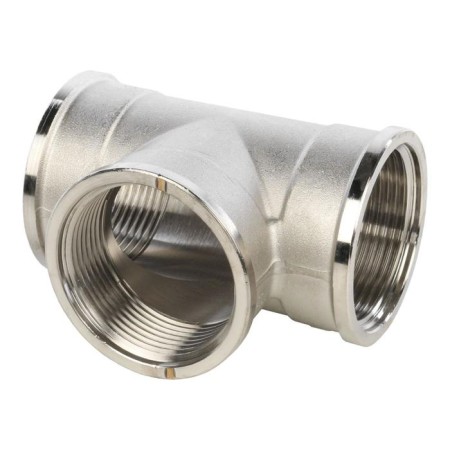 The STOUT SFT -0020-000112, 1 1/2 ", internal/internal thread, nickelled brass-1