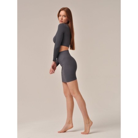 Crop female top in a rubber with a long sleeve Mirey Top Manica Lunga, size 46-48, color graphite-3