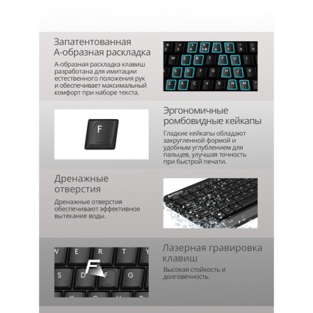 Keyboard A4Tech FSTYLER FKS11 Black/Gray USB (FKS11 GREY)-3