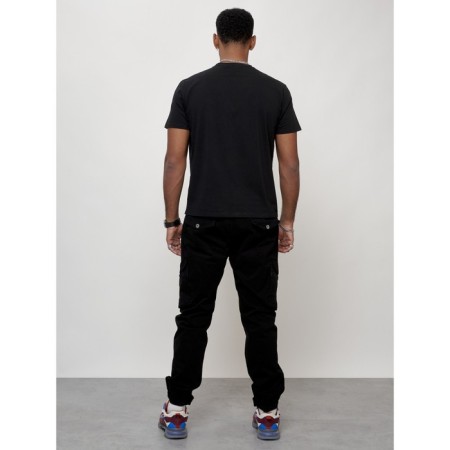 Cargo jeans male, size 48, black color-8