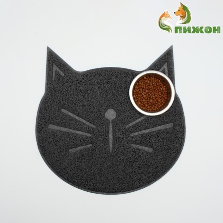 2-in-1 rug for a bowl/animal toilet 38 x 38 cm gray