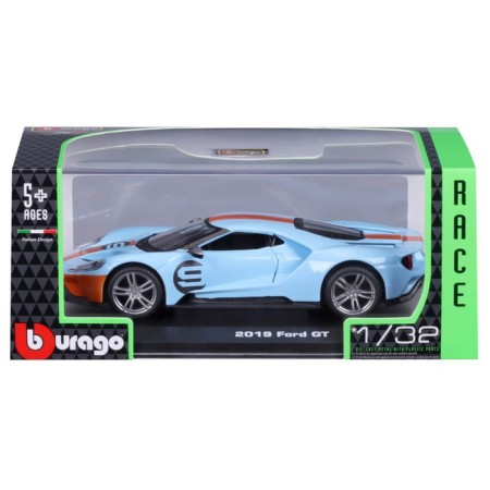 Racing machine BBURAGO 2019 Ford GT Heritage Edition, Die-Cast, 1:32, Orange-blue color-10