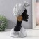 Souvenir Polystone Bust "African in the headdress with earrings" Gray 13.5x7x27 cm