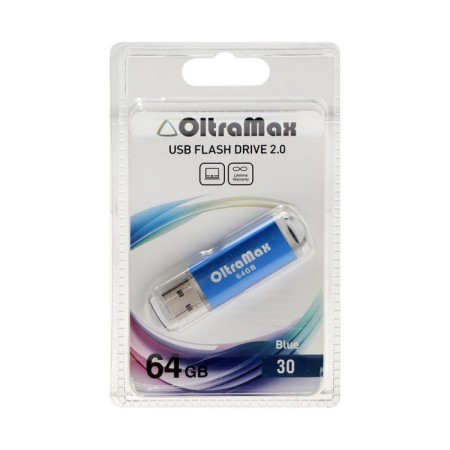 OLTRAMAX 30, 64 GB, USB2.0 flash drive, th he is up to 15 MB/s, PBLD up to 8 Mb/s, blue-2