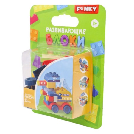 Constructor Children's Funky Toys Laser Tank, with large blocks, 22 details-2
