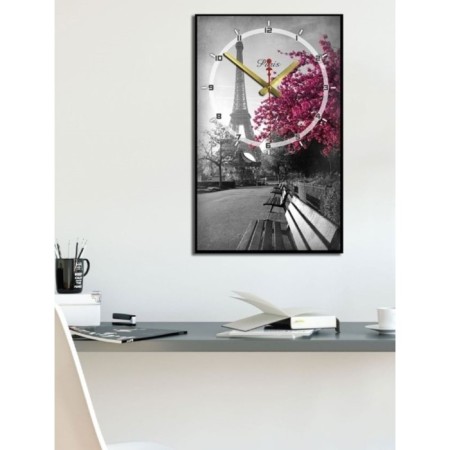 Carty clock, interior, interior "flowering tree in Paris", smooth move, 57 x 35 cm-1