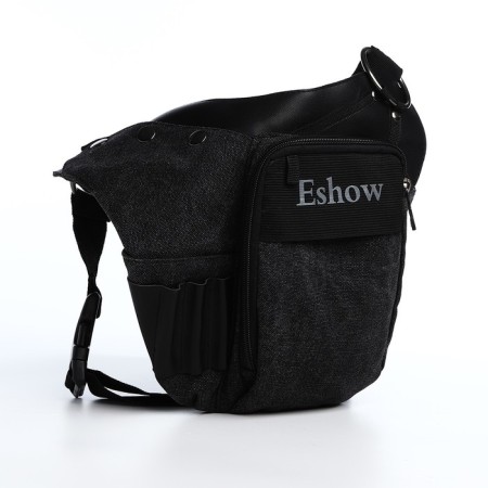 Lightning waist bag, 3 outer pockets, hook on the thigh, black color-3
