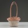 Set of wicker baskets, D16x10/31 cm, D19x11x33 cm, d21x12x35 cm, 3 pcs, peach, bamboo