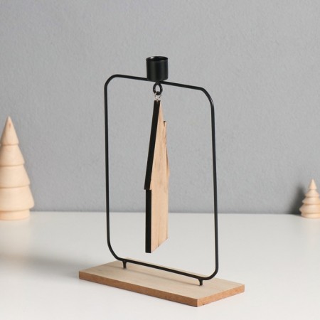Climber metal, wood on 1 candle "House" d = 2 cm 6x15x24 cm-3