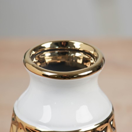 VAZA Ceramics Table "Caleb" 20x9.5 cm, white-golden-1