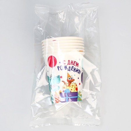 A one -time paper glass "dinosaurics", 250 ml, a set of 6 pcs.-3