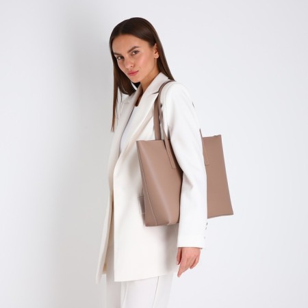 Women's bag Textura, shopper, large size, beige color-8