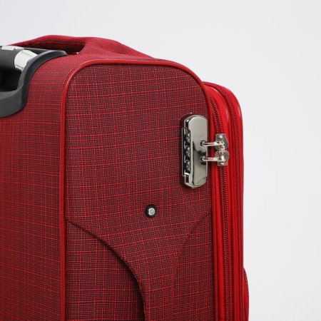 Small suitcase 24 "on lightning, code castle, with extension, red color-4