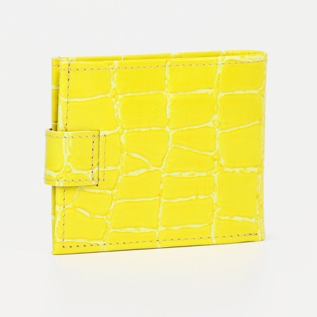 Women's wallet on the button, yellow color-1