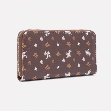 Women's wallet with lightning, brown color-1