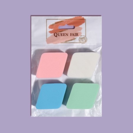 Makeup sponge "Rombs", set - 4 pcs, 6.5 × 5 cm, multi -colored-5