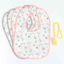A set of children's slotting cranes I, 4 pcs. + gift, 29x20 cm., Pink, gray color