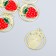 Decor for creativity Metal, enamel "Strawberry in a circle" 2.1x2.5 cm