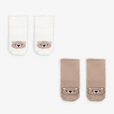 A set of children's terry socks of crumbs I am a “bear”, 2 pairs, size 10-12 cm