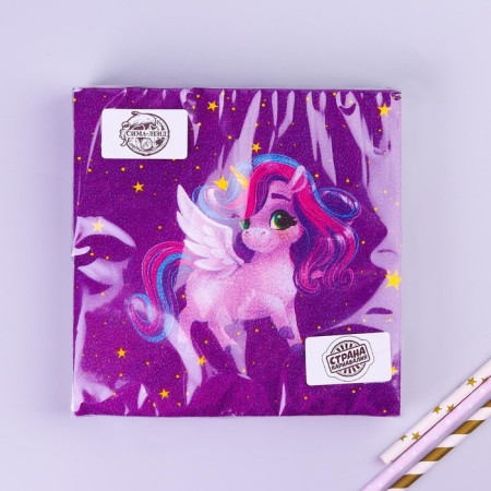 Paper napkins "Festive unicorn", two -layer, 33x33 cm, set 20 pcs.-3