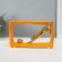 Souvenir Ceramics "Cats Mouse - Pursuit. Rectangle" Orange with gold 5.5x21.5x13 cm