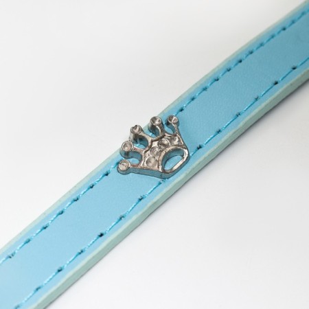 Collar "crown" with metal decor and rhinestones, 36 x 1.4 cm, Osh 24-31, blue-3