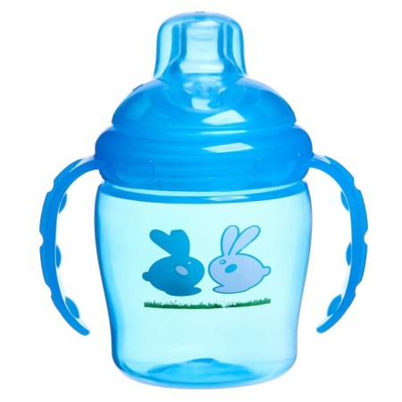 Drunker - children's impotance with a soft nose, 250 ml., With handles, blue color-2