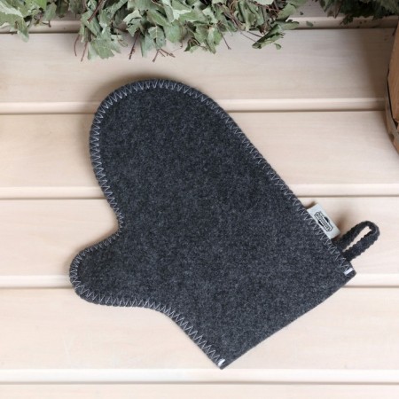 Set for a bath of 5 items (briefcase, hat, slippers "Director of the bath", mittens, rug) gray-7