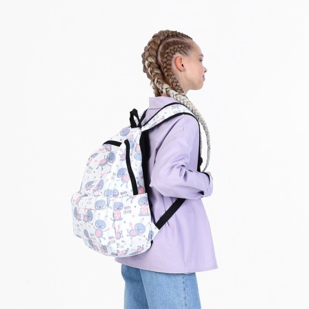 Youth backpack from lightning textiles, 3 pockets, waist bag, white color-8