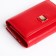 Women's wallet on the button, red color
