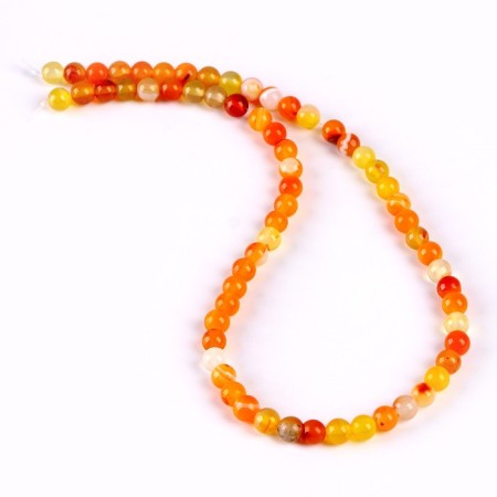 Beads made of natural stone "Yellow Agat" set 58 pcs., Size 1 pc. - 6 mm-1