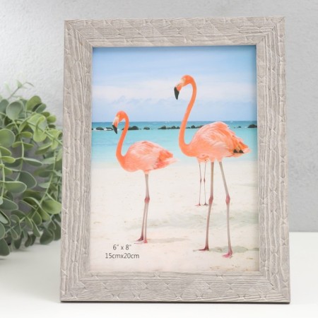 Photo frame Plastic 15x20 cm "Rombs. Tectura of wood" gray 23.5x18.5 cm