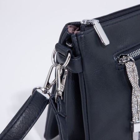 Bag Cross-Bodi with a zipper, blue color-5