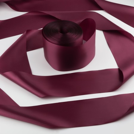 Satin tape, 100 mm × 100 ± 5 m, burgundy color