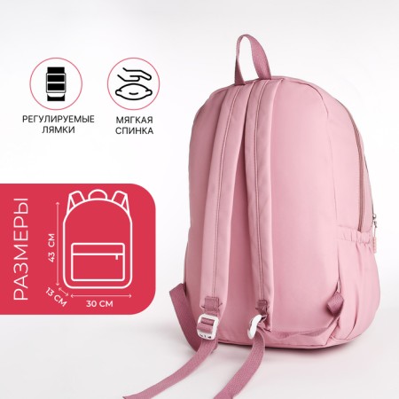 School backpack from textiles 2 of the lightning department, 3 pockets, pink color-1