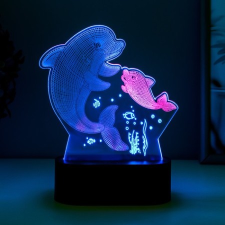 Sensor lamp "2 dolphin" LED USB (90cm) from 3xa Black Black 15x5.5x17.8 cm Risalux 765-3