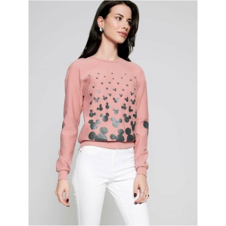 Female sweatshirt CONTE ELEGANT, XXS size, Dusty Rose-Black color