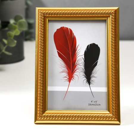 Photo frame plastic 10x15 cm "Golden spiral on gold" 17.8x12.8 cm