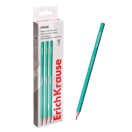 Pencil Chernographic Erichkrause "Prime", HB, Grifel D = 2.2 mm, hexagonal, in the box, green