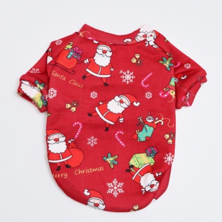 New Year. New Year's sweatshirt for animals "Gifts", size M, red (DS 30, Osh 26, OG 38 cm)-6