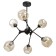 Chandelier 76801/6 6x60W E27, black/amber, 66x66x65 cm