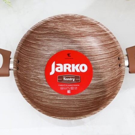 Kazan kantry, 4 l, d = 28 cm, glass cover, plastic handles, anti -stick coating, brown color-5