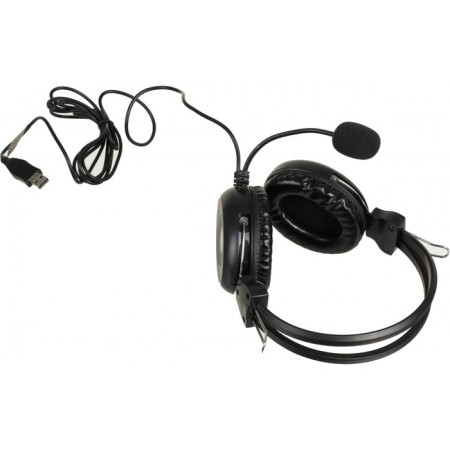 Headphones with A4Tech HU-30 microphone Black 2m Library USB headline-1