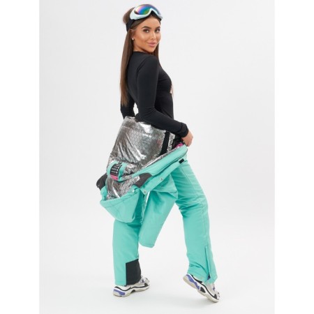 Ski jumpsuit female turquoise color, size 48-15