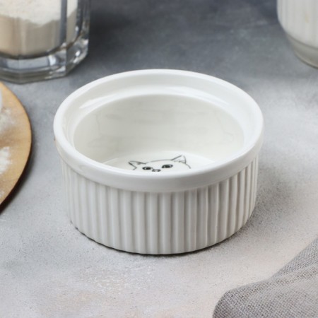 Ramekin ceramic "Kushai", 9.5 x 4.5 cm, 200 ml, white color-2